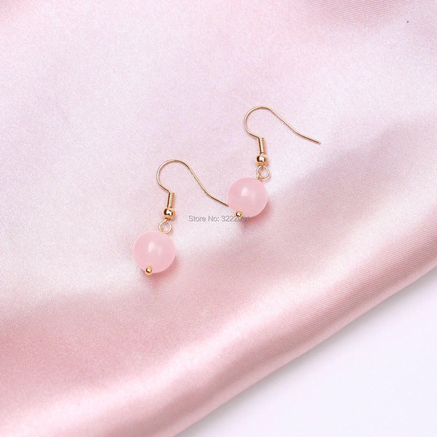 5-ROSE QUARZ STONE EARRINGS (2)