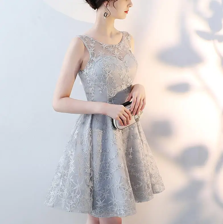 Элегантное вечернее платье Vestido de Festa ТРАПЕЦИЕВИДНОЕ женское с коротким рукавом
