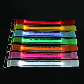 

Arm Warmer Belt Bike LED Luminous Armband LED Safety Sports Reflective Belt Strap Snap Wrap Light up Arm Band Armband