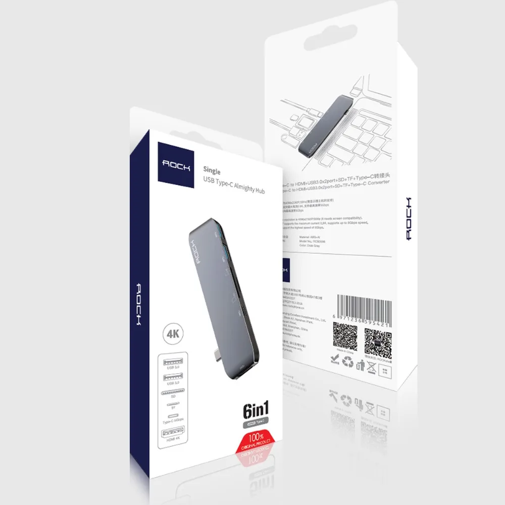 USB адаптер ROCK 6 в 1 3 0 Type C|Переходники и адаптеры| |