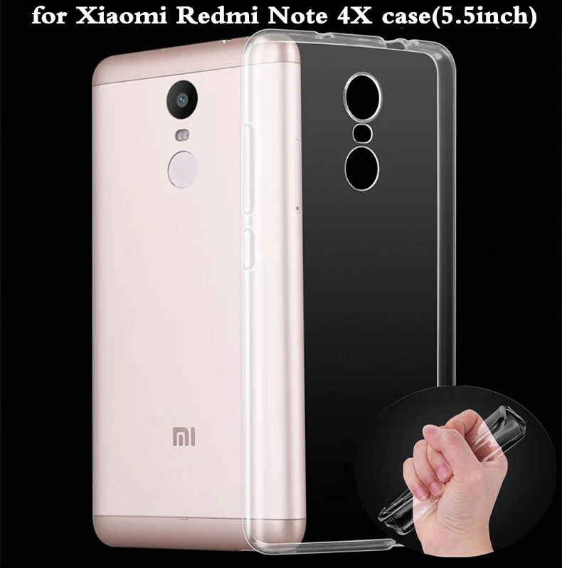 Ультратонкий для Xiaomi Redmi note 4x Case Чехол Прозрачный ТПУ мягкая Назад Защитный Для