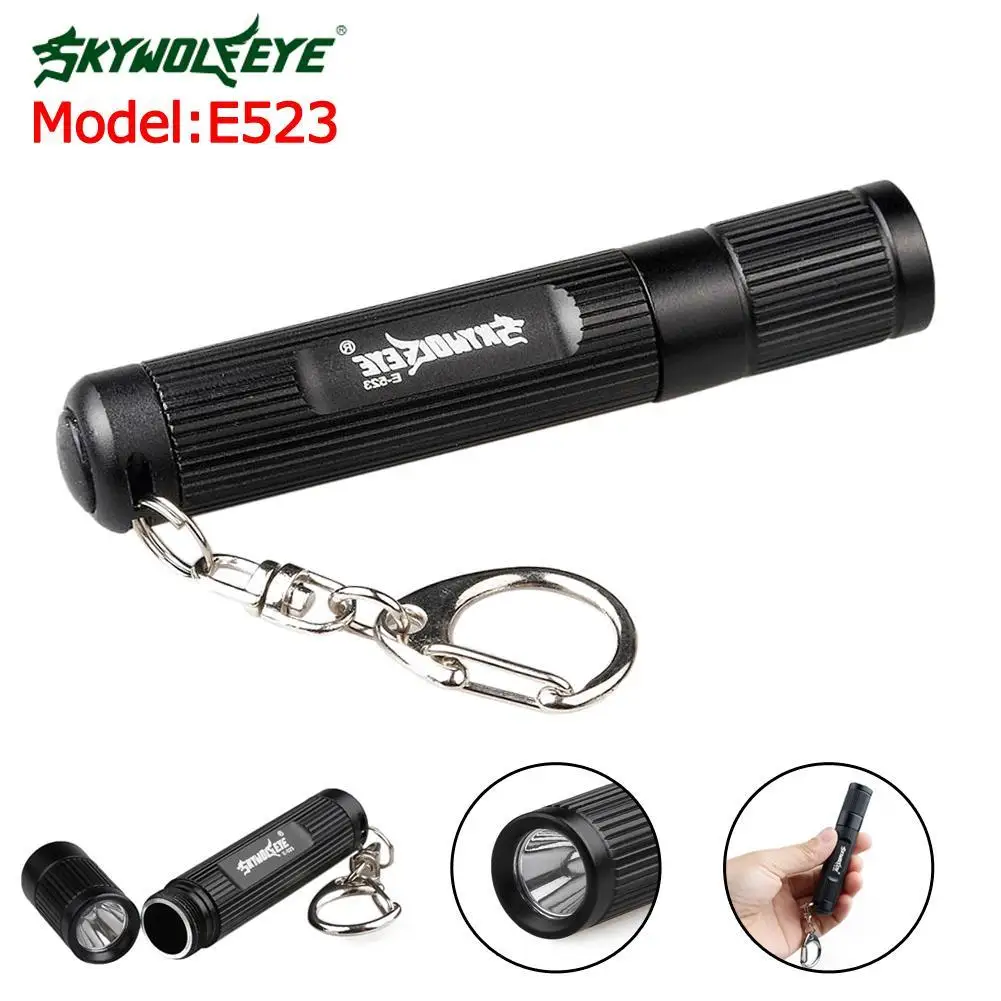 

SKYWOLFEYE 3 modes Pocket LED Flashlight Torch with Key chain 2000 LM Q5 Lamp Light Aluminum Nightwwalk Household