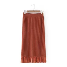 Горячее весеннее Новое поступление, стройнящие офисные юбки с высокой талией, женские вязанные вельветовые строчки, Faldas Largas Elegantes одежда