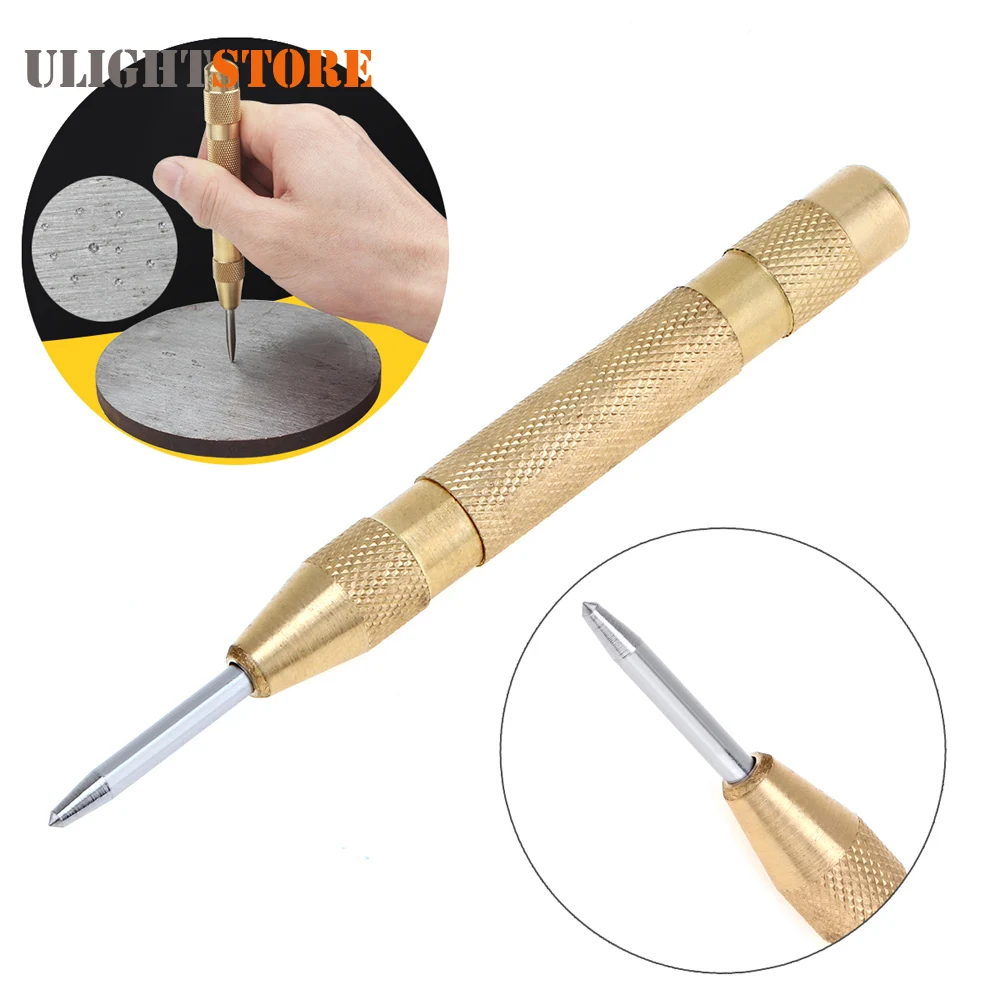 130mm HSS & Brass Automatic Center Pin Punch Drill Bit Spring Loaded