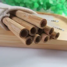 100 шт Экологичные многоразовые соломы 20 см карбонизированные бамбуковые соломинки для смузи остроконечные Кофе Молоко питьевой соломы