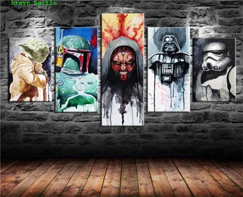

Star Wars Movie 5 Pieces Canvas Painting Print Living Room Home Decor Modern Wall Art Oil Painting Poster