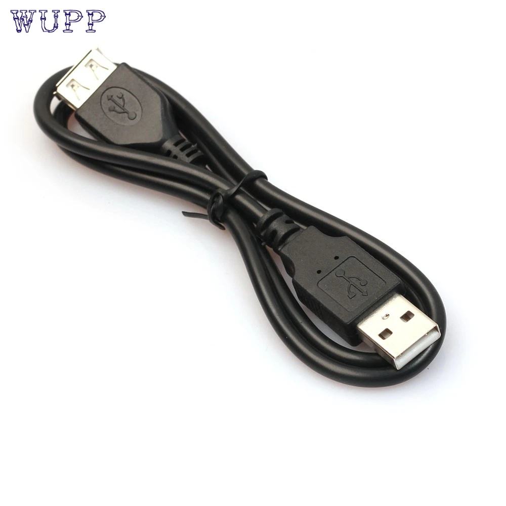 Высокое качество супер скорость 2 фута/60 см черный USB штекер к гнезду удлинитель