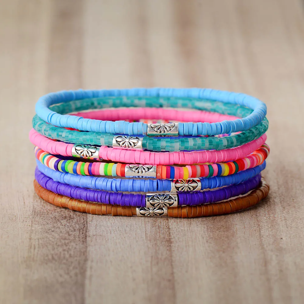 

Charm Bracelets Femme 4mm Disc Beads Tibetan Women Stretchy Bracelets Yoga Mala Elastic Bohemia Bracelets Jewelry