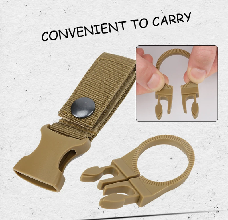 Outdoor military Nylon Webbing Buckle Hook Water Bottle Holder Clip EDC Climb Carabiner Belt Backpack Hanger Camp (4)