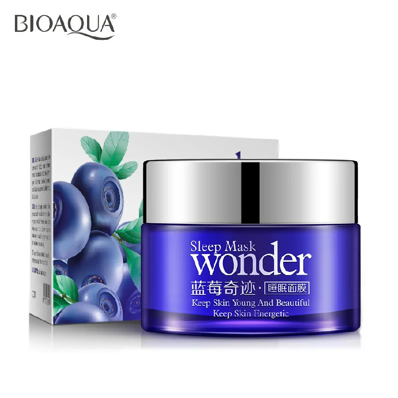 

BIOAQUA Blueberry Miracle Essence Sleep Mask Oil Control Acne Moisturizing Skin Care Face Mask Female Treatment Mask Cosmetics