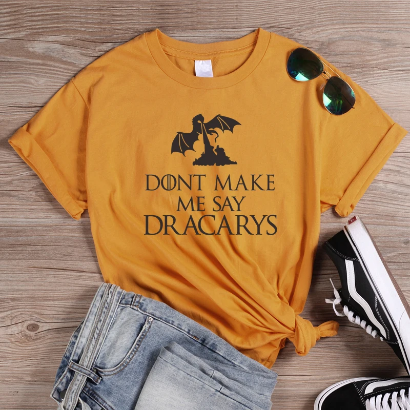

ONSEME King Ghidorah Pattern Print T Shirt Dont Make Me Say Dracarys Letter T Shirt Female Cotton Tees Godzilla Graphic Tops