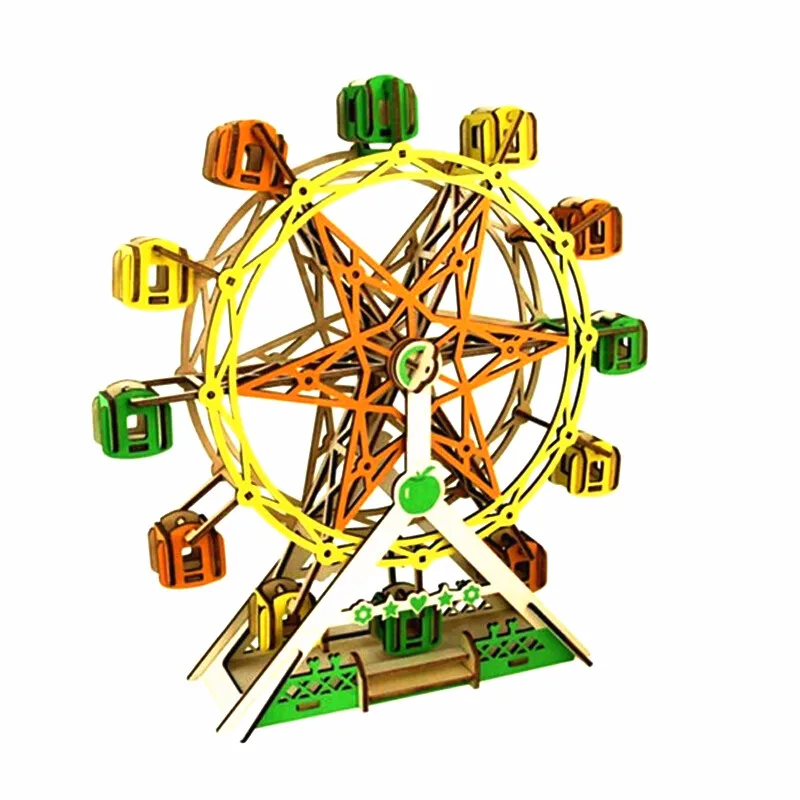 Ferris wheel Model 3D Wooden Puzzle Kids Toy DIY Games Jigsaw Assembly Girl GIFT 