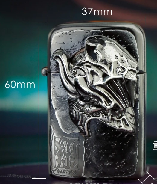 

60*37*16mm new design Hand carved Retro Original punk kerosene Alien man skull head lighter