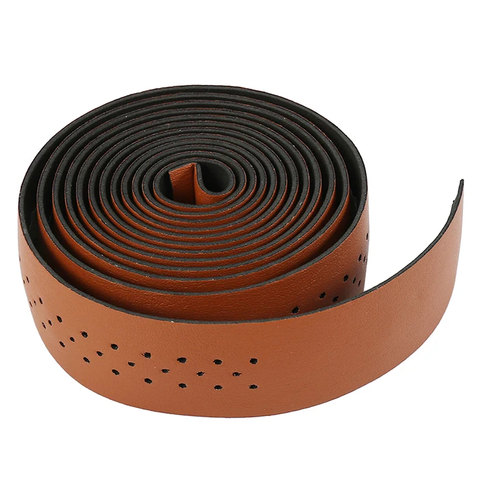 

2Pcs Bicycle Handlebar Tape PU Leather Anti-slip Belt Strap Plug Carbon Bike Accessories Parts Cycling Road Perforated Soft