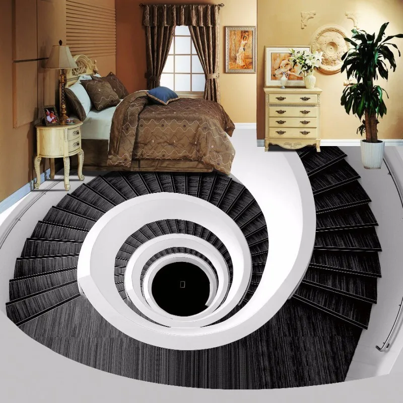 На заказ художественная вращающаяся Лестница Гостиная Спальня 3D Пол водонепроницаемый утолщенный китайский стиль фрески обои