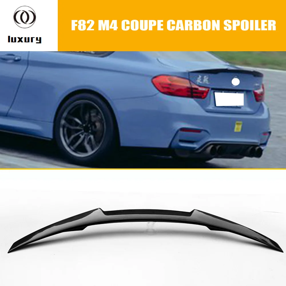 M4 Real Carbon Fiber Rear Trunk Boot Lip Wing Spoiler For Bmw F82 M4
