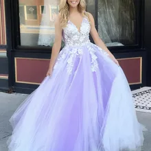 Cinderella Lovely V-Neck Backless Hand Made Flower Lace A-Line Floor Length Homecoming Dresses vestidos de fiesta de noche