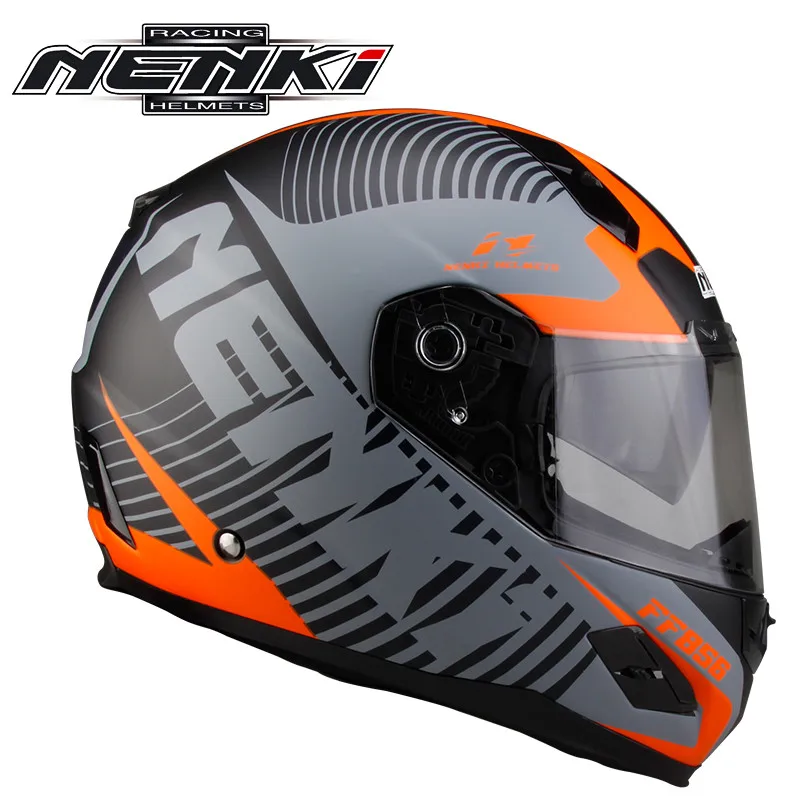 NENKI Стекловолоконный мотоциклетный шлем с полным лицом Capacete da Motocicleta Cascos Para Moto Casque cask 856-3 руля гоночные шлемы - Цвет: Matt Orange