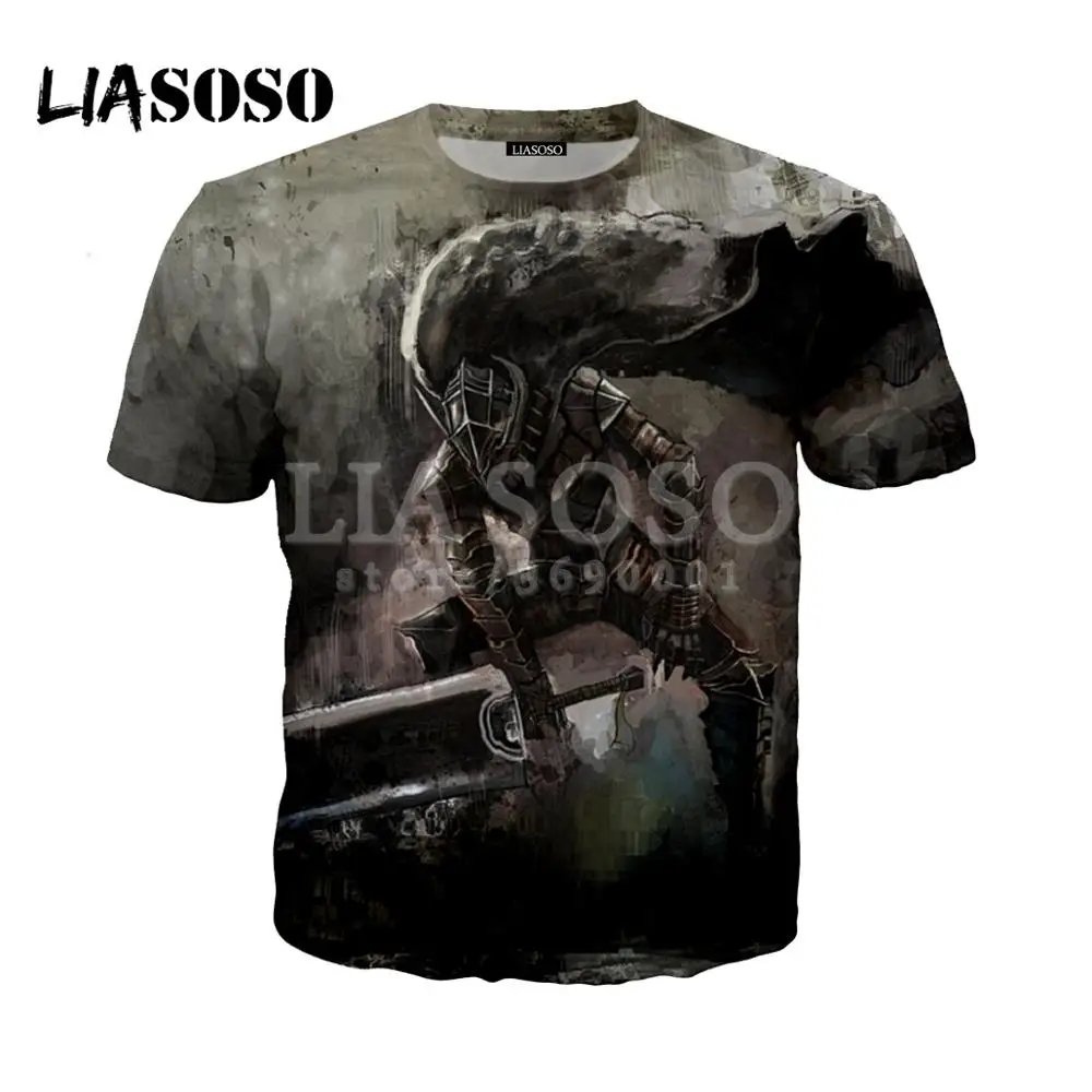 LIASOSO повседневное 3D принт для женщин мужчин Berserker стильная футболка с круглым вырезом летняя футболка хип хоп пуловер Harajuku короткий рукав X0834 - Цвет: 1