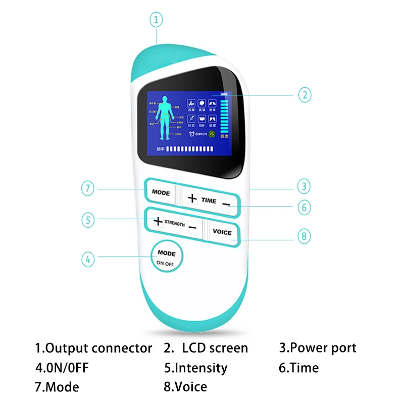 6 функций Тенс Цифровой Меридиан массажер Акупунктура пульса EMS стимулятор мышц всего тела Расслабление похудение физиотерапия