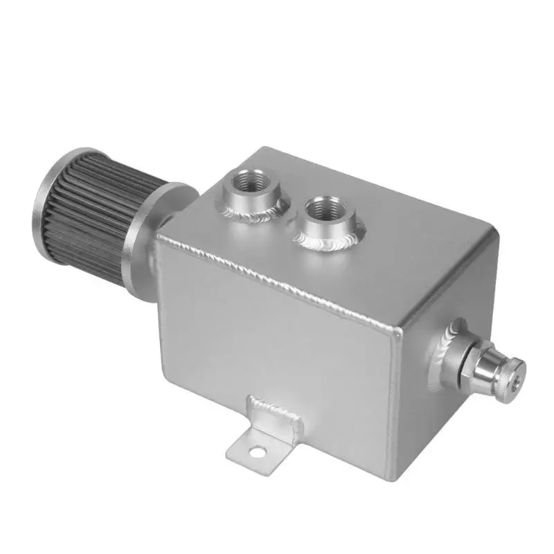 Universal Polished Aluminum 2L Oil Catch Can Reservoir Tank with