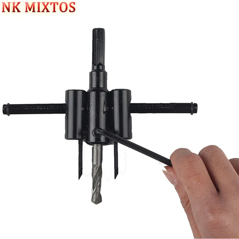 Free Shipping Adjustable 30mm-120mm Metal Wood Circle Hole Saw Drill Bit Cutter Kit DIY Tool