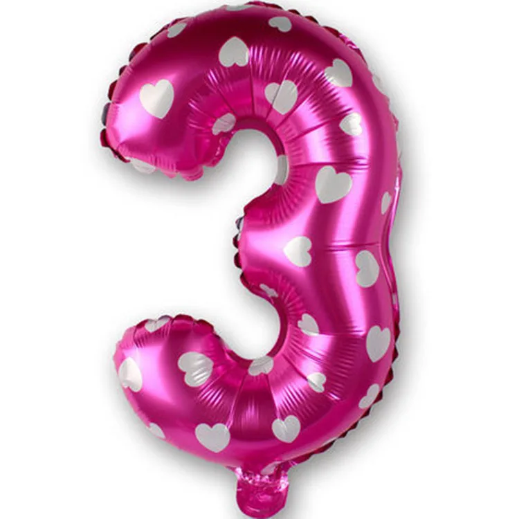 16 дюймов сердце розовые воздушные шары из фольги в виде цифр на день рождения, свадьбу, помолвку вечерние украшения Globos мяч поставки для дома - Цвет: B0053