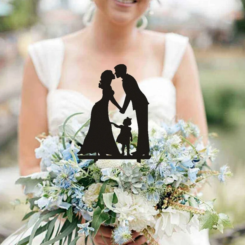 

Wedding Party Decoration Ornaments Wooden Cake Insert Bouquet Decoration Photo Props