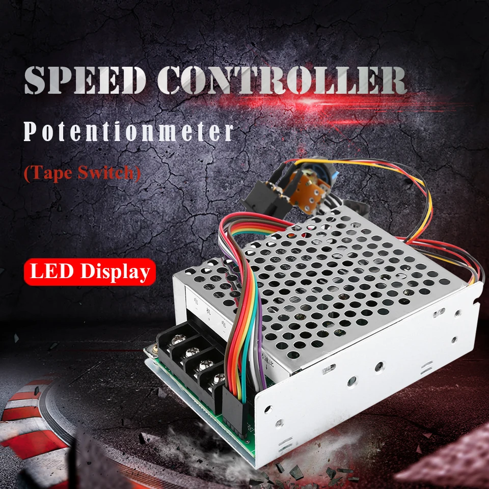 

1PC 10V-50V PWM Adjustable DC Motor Speed Controller CW/CCW Reversible Switch 40A With LED Digital Display For Brushed DC Motor