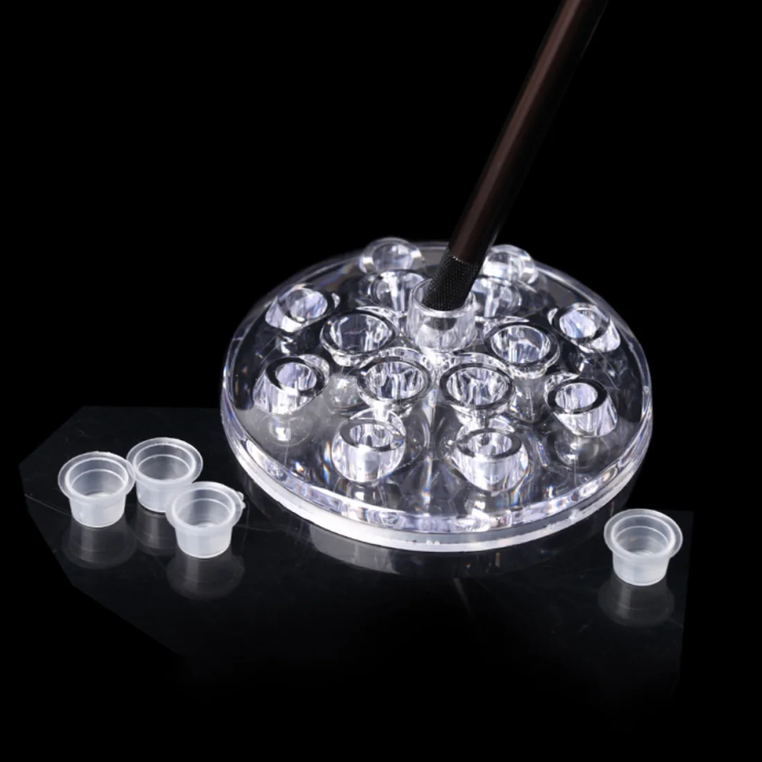 Лидер продаж 15 Отверстия Акриловые татуировки чернил круглые чашки Постоянный татуировки пигмента жидкости корпус контейнер для хранения шапки подставка держатель блюдо