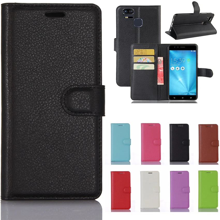 

Luxury Fitted Cases For Asus Zenfone 3 Zoom ZE553KL Wallet PU Leather Cover Phone Cases For Asus ZE553KL Case Flip Back Cover