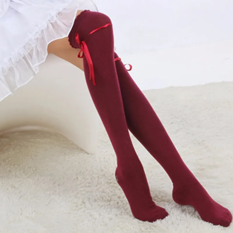 Knee-Socks-Sexy-Thigh-High-Socks-with-Ribbon-Bow-Tie-Accessories-Female-Long-Socks-for-Women