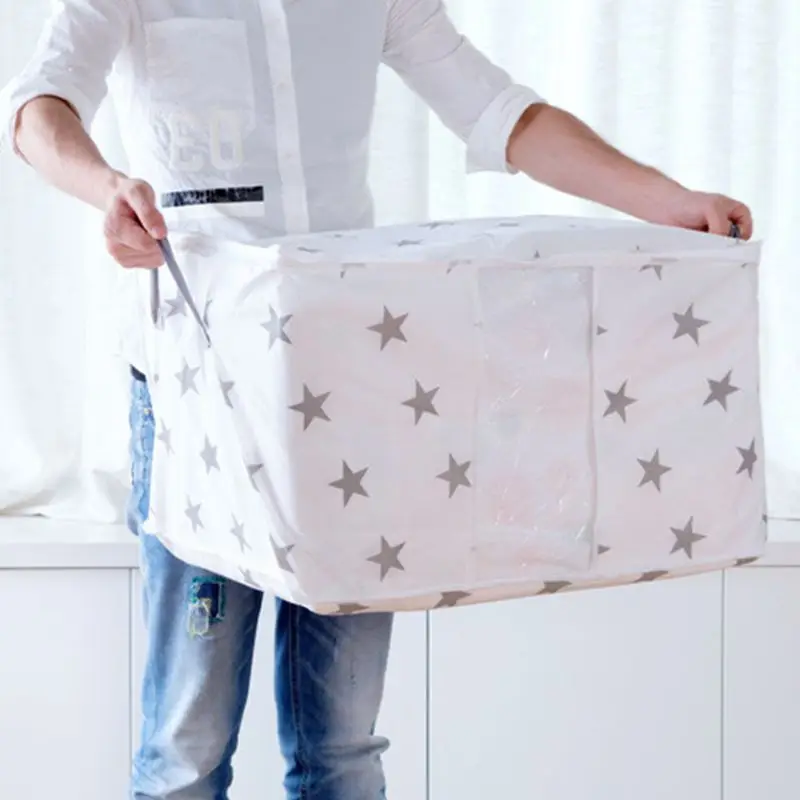 Urijk Dot Star нетканый органайзер для одежды коробка для хранения 2 размера видимые Носки Бюстгальтер Одеяло сумка для хранения сумка - Цвет: Star
