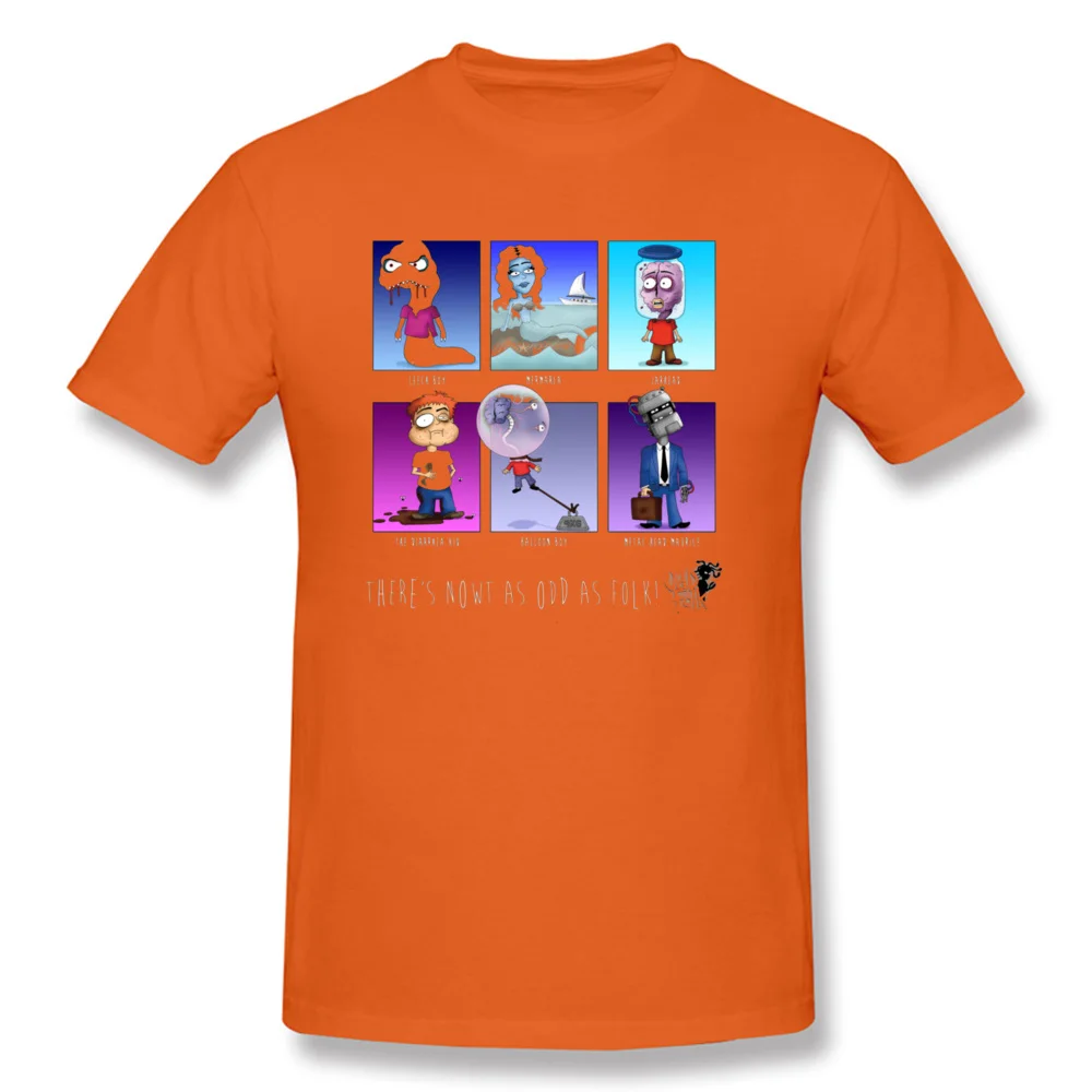 OddFolk the 2nd Batch 11017 T Shirts Design Short Sleeve High Quality O-Neck Cotton Tops Shirts T Shirt for Men NEW YEAR DAY OddFolk the 2nd Batch 11017 orange