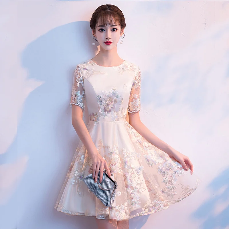 Новое свадебное, вечернее платье, модное китайское женское элегантное Qipao Сексуальное мини платье, ретро Восточный чонсам, Vestido S-XXL - Цвет: style 1