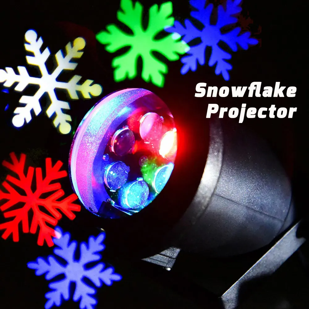 

Christmas Snowflake Projector Colorful RGB LED Light Move effects Snow Showers Outdoor Waterproof