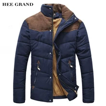 HEE GRAND 2016 Hot Sale Men Winter Splicing Cotton-Padded Coat Jacket Winter Plus Size Parka High Quality MWM169