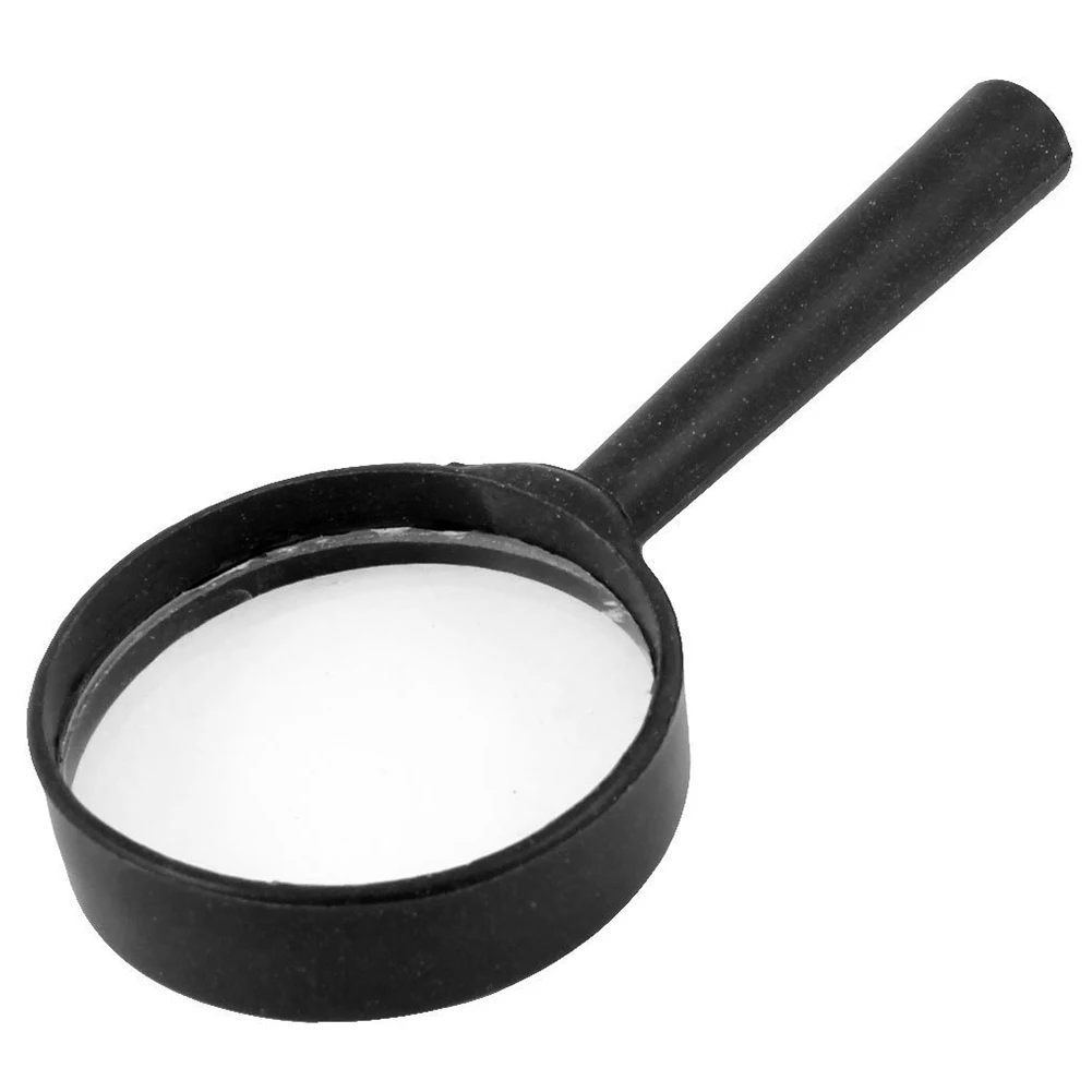 Black plastic 5X zoom Hand held magnifying glass diameter 40MM Black