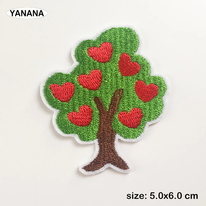 

Love Tree Apple Tree Green trees Badges Embroidered Stickers Iron on for Jacket Jeans Decoration DIY