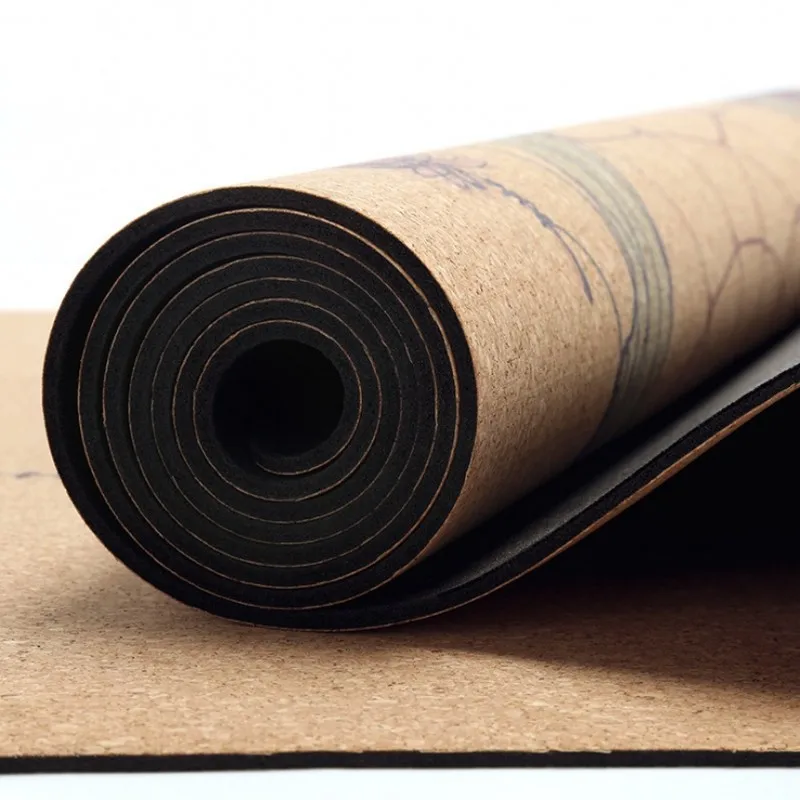 Нескользящий коврик из натурального каучука с высокой плотностью, пробковый коврик для йоги 3 мм, безвкусный Коврик для йоги, коврик для пилатеса, тренировочные коврики для упражнений