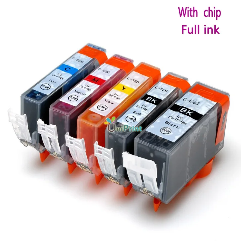 До 10 шт PGI525 CLI526 с чип картридж для Canon PIXMA IP4850/IP4950 IX6550 MG5150 MG5250 MG5350 MX715/MX885