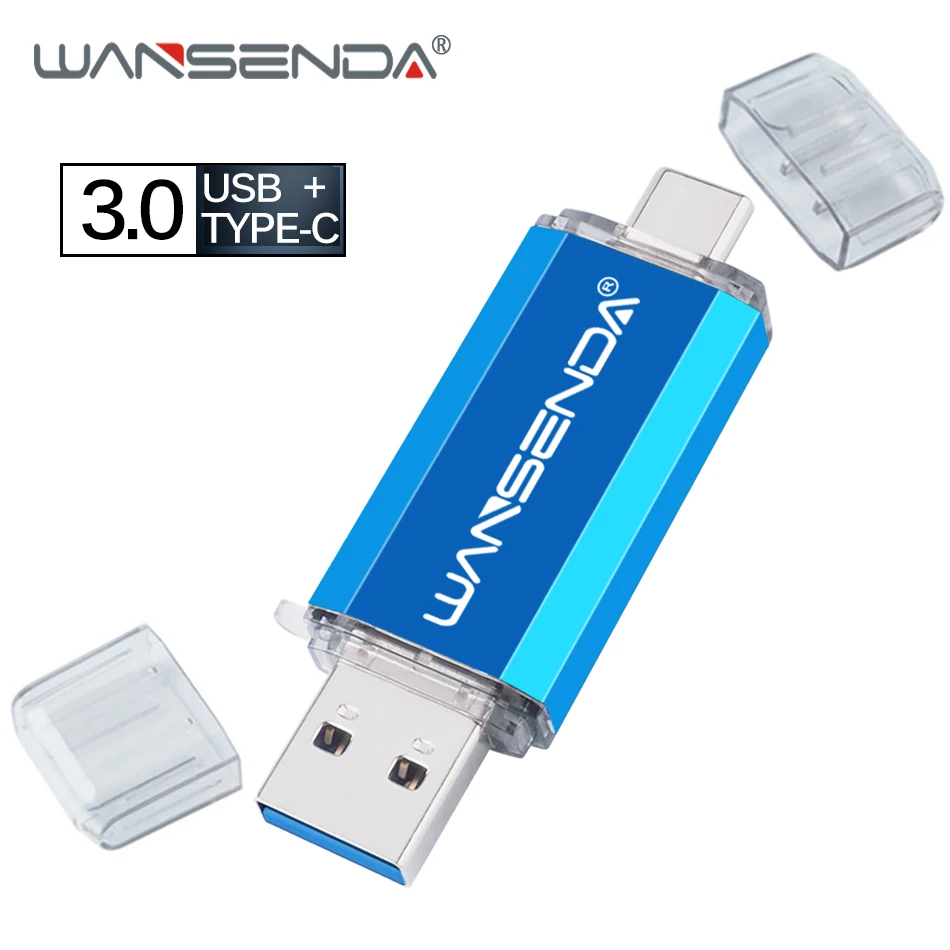 Флеш накопитель WANSENDA 2 в 1 Type C USB 3 0 512 ГБ 256 128 для Android/PC 32 Гб 64 ГБ|USB флэш-накопители| |