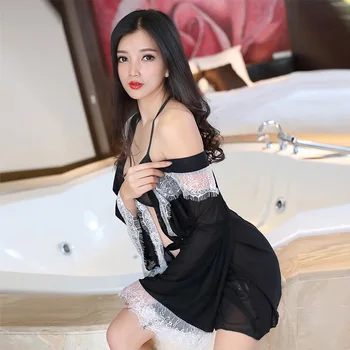 

sexy new arrive lace robe dress nightwear homewear suit set