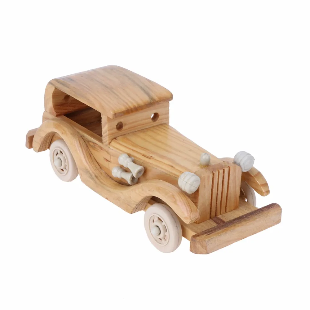 creative retro wooden classic car model children toys wood puzzle