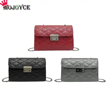 

Bags For Women 2018 Plaid PU Leather Shoulder Handbag Casual Mini Chain Messenger Bags Clutch Female Small Flap Crossbody Bag