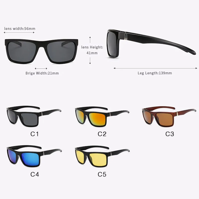 AFOFOO Классические поляризованные солнцезащитные очки фирменный дизайн мужские солнцезащитные очки для вождения мужские квадратные очки ночного видения UV400