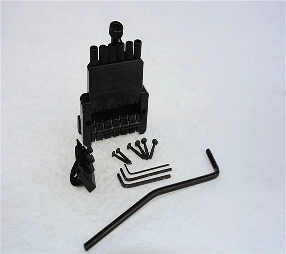 

1 set headless electric guitar bridge pull string plate electric guitar string bridge black