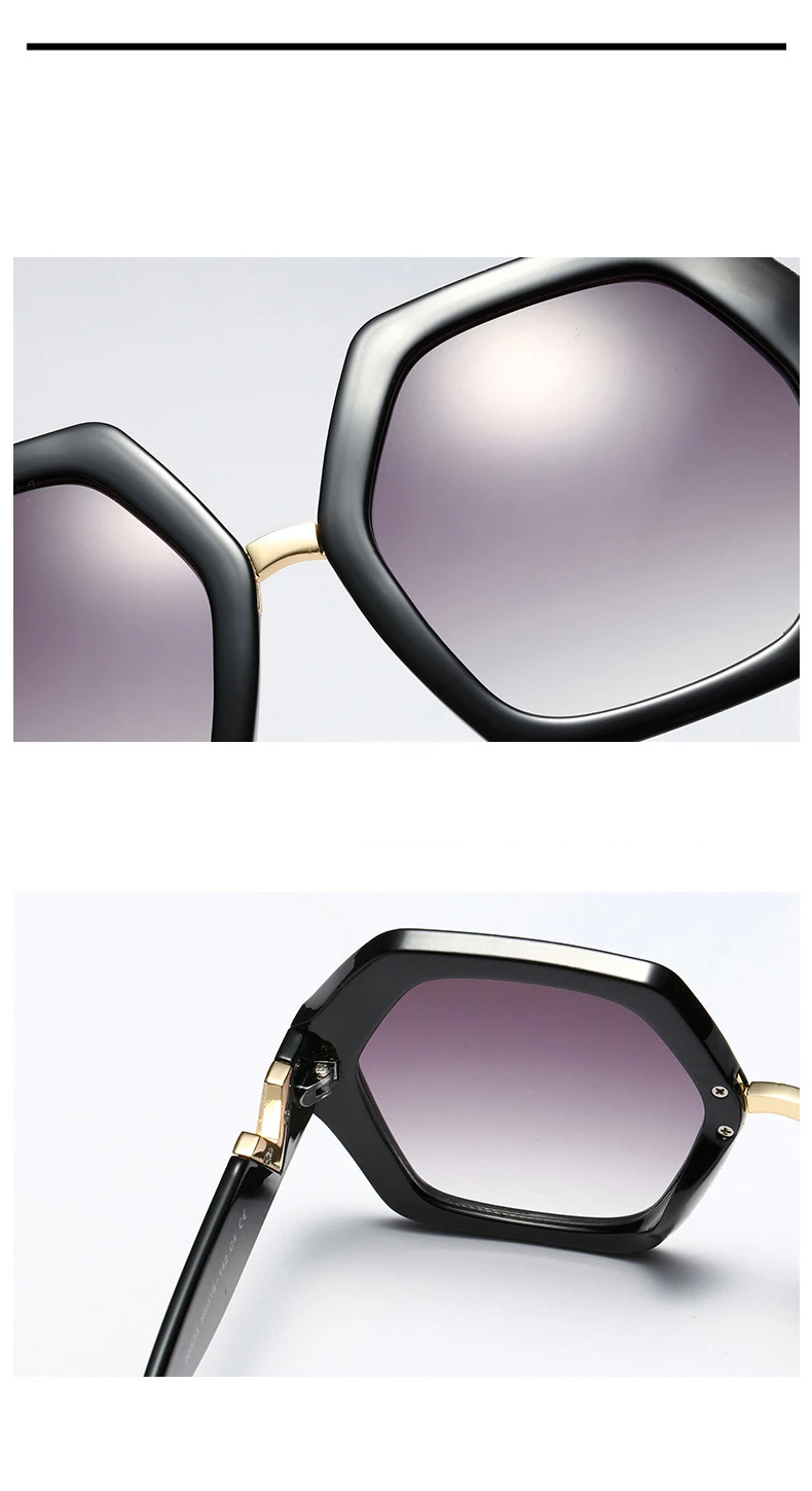 Новые Красные солнцезащитные очки дизайнерские металлические V украшения Солнцезащитные очки для женщин Роскошные брендовые шестигранные Солнцезащитные очки женские очки UV400