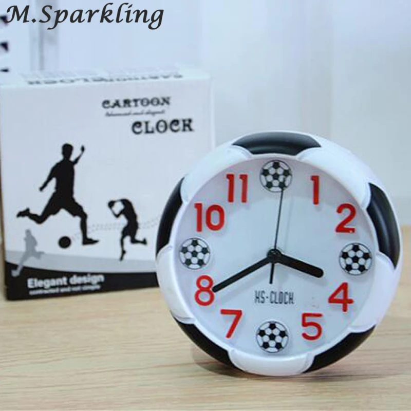 Новое поступление, кварцевые часы, креативные часы, 3d настоящий футбольный Будильник для детей, детская спальня, домашний декор, подарок