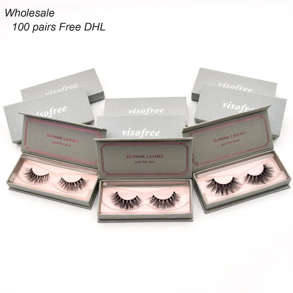 

Free DHL 100pairs Visofree Eyelashes Mink False Eyelashes Handmade Mink Collection 3D Dramatic Lashes 34 Style Wholesale Lashes